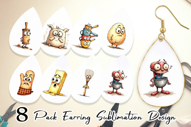 Earring Sarcastic Baking Day Sublimation artnoy 