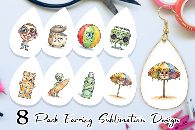 Earring Sarcastic Beach Gear Sublimation artnoy 
