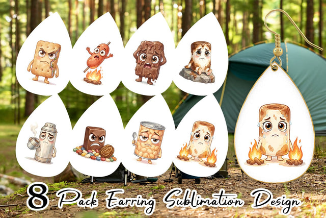 Earring Sarcastic Camp Food Watercolor SVG artnoy 