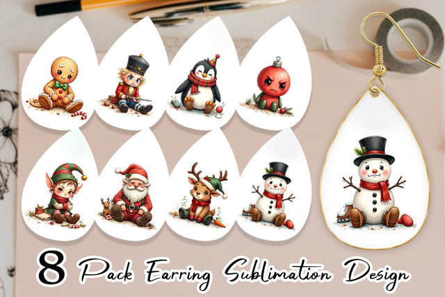 Earring Sarcastic Chrisrtmas Sublimation artnoy 