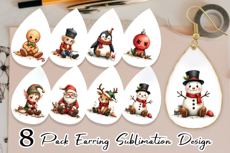 Earring Sarcastic Chrisrtmas Sublimation artnoy 