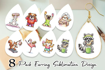 Earring Sarcastic Diet Logic Sweet Watercolor Sublimation artnoy 