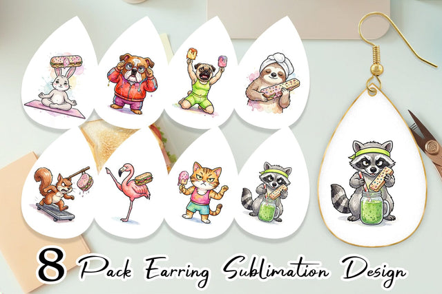 Earring Sarcastic Diet Logic Sweet Watercolor Sublimation artnoy 
