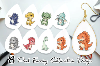 Earring Sarcastic Sassy Baby Dinosaur Sublimation artnoy 