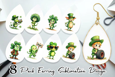 Earring Sarcastic Shamrock Sublimation artnoy 