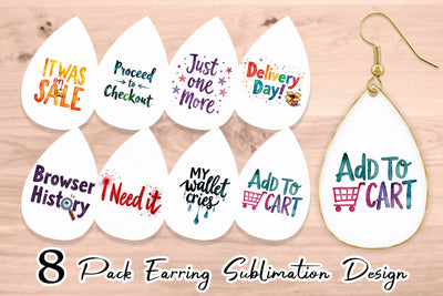 Earring Sarcastic Shopper Quote Sublimation artnoy 