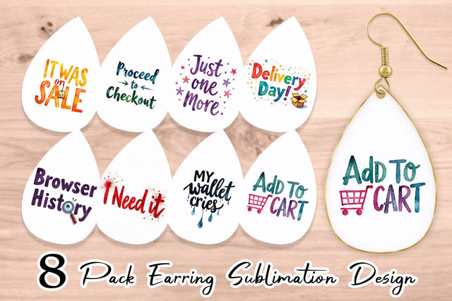 Earring Sarcastic Shopper Quote Sublimation artnoy 