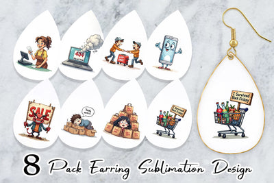 Earring Sarcastic Shopper Sublimation artnoy 