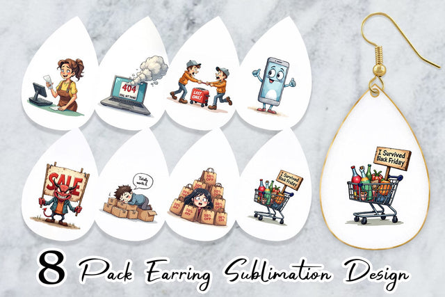 Earring Sarcastic Shopper Sublimation artnoy 