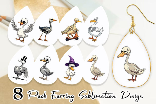 Earring Sarcastic Skelegoose Sublimation artnoy 