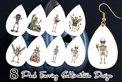 Earring Sarcastic Skeleton Dark Academia Sublimation artnoy 