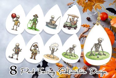 Earring Sarcastic Sports Dad Bone Watercolor Sublimation artnoy 