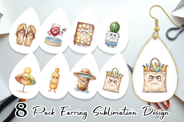 Earring Sarcastic Summer Gear Vibes Sublimation artnoy 