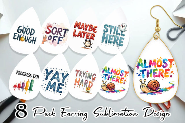 Earring Sarcastic Sunshine Cynical Hope Watercolor Sublimation artnoy 