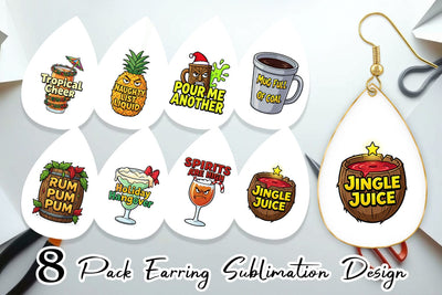 Earring Sarcastic Tiki Holiday Cocktail Quotes Sublimation artnoy 