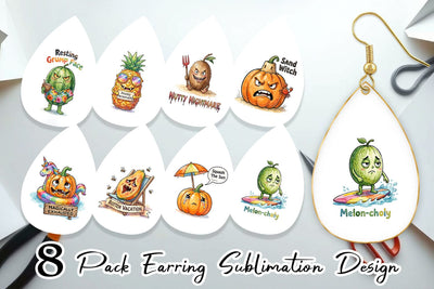 Earring Sarcastic Tropical Fruit Pumpkin Sublimation artnoy 