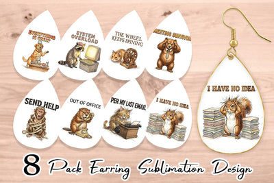 Earring Sarcastic Work Burnout Vintage Sublimation artnoy 