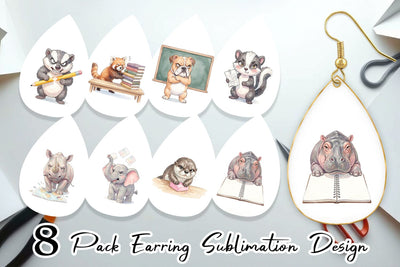Earring Sassy Grumpy School Animal Sublimation artnoy 