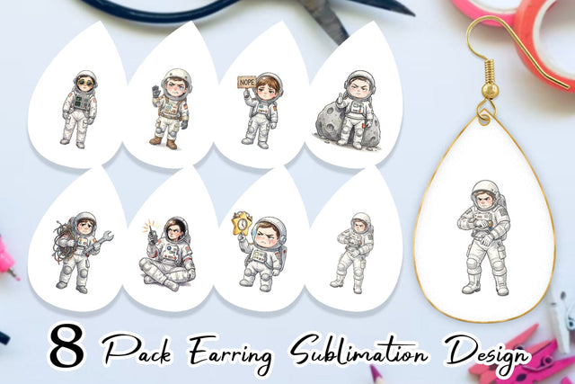 Earring Sassy Introvert Astronaut Sublimation artnoy 