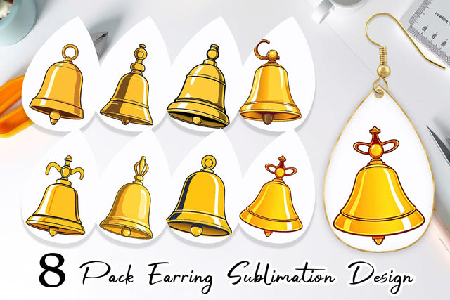 Earring School Bell Sublimation artnoy 