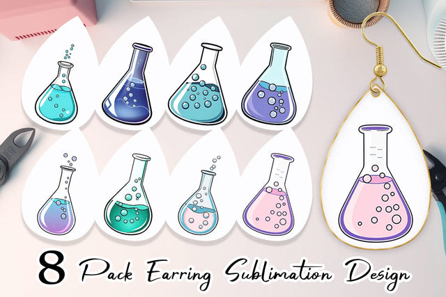 Earring Science Beaker Sublimation artnoy 
