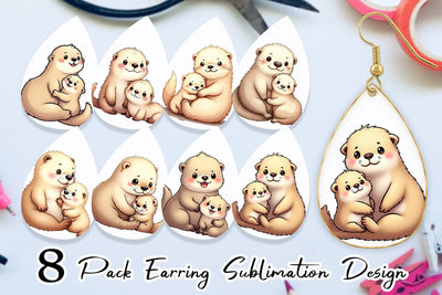 Earring Sea Otter Mother's Day Sublimation artnoy 