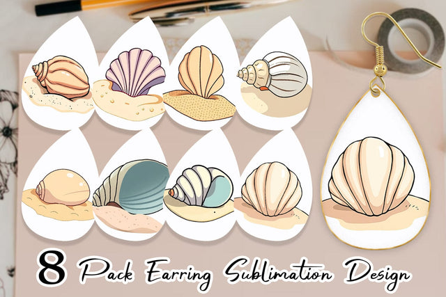 Earring Seashell Sublimation artnoy 