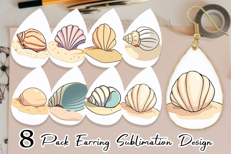 Earring Seashell Sublimation artnoy 