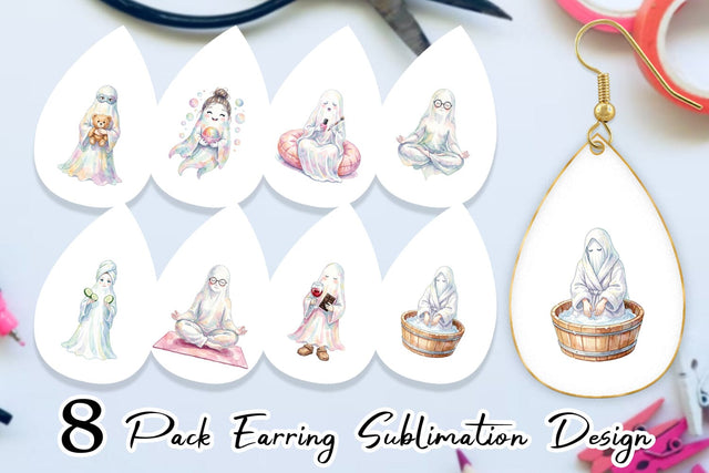 Earring Self Care Spa Day Mom Ghost Sublimation artnoy 
