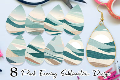 Earring Serene Line Landscape Sublimation artnoy 