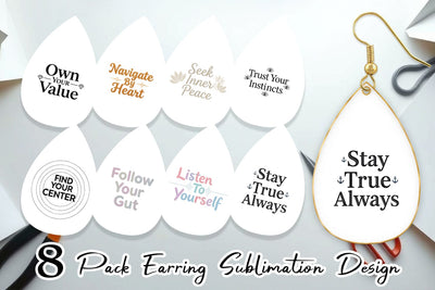 Earring Serene Soulful Wisdom Quote Sublimation artnoy 