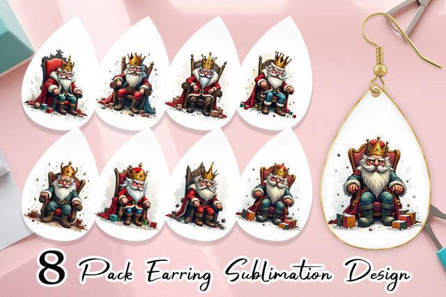 Earring Shattered Nutcracker King Sublimation artnoy 
