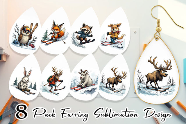 Earring Ski Grumps Sublimation artnoy 