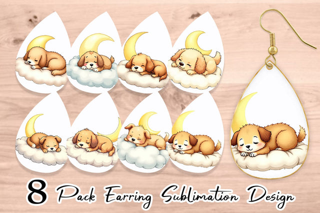Earring Sleepy Dog Cloud Sublimation artnoy 