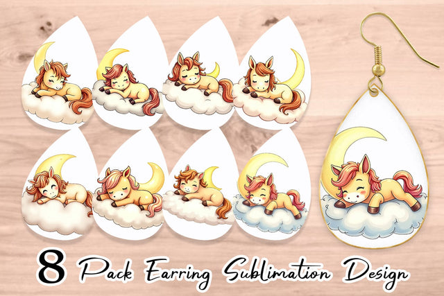 Earring Sleepy Pony Cloud Sublimation artnoy 