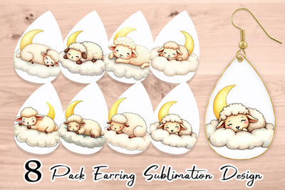 Earring Sleepy Sheep Cloud Sublimation artnoy 