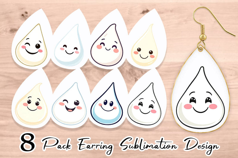 Earring Smiling Milk Drop Sublimation artnoy 