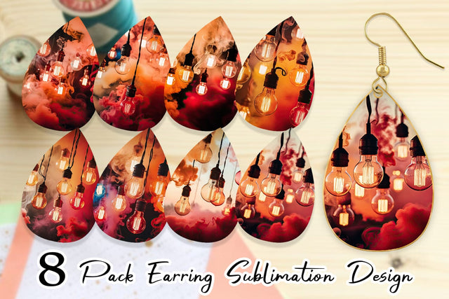 Earring Smoke and Light Bulbs Sublimation artnoy 