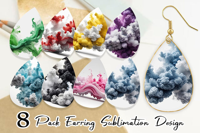 Earring Smoke Realistic Sublimation artnoy 