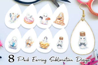 Earring Snack Time Gamer Ghost Sublimation artnoy 