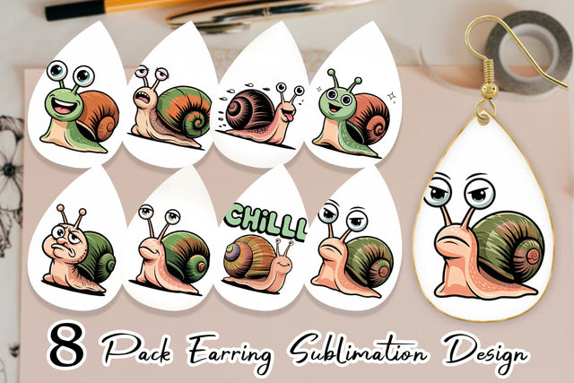 Earring Snail Mood Sublimation artnoy 