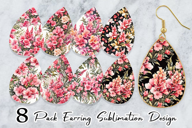 Earring Snapdragon Pattern Sublimation artnoy 