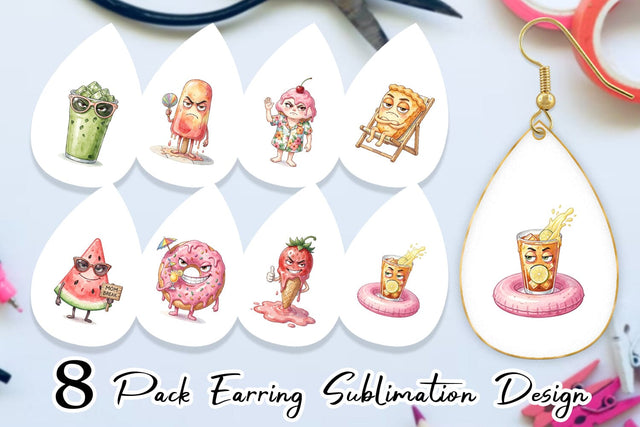 Earring Snarky Summer Treat Moods Sublimation artnoy 