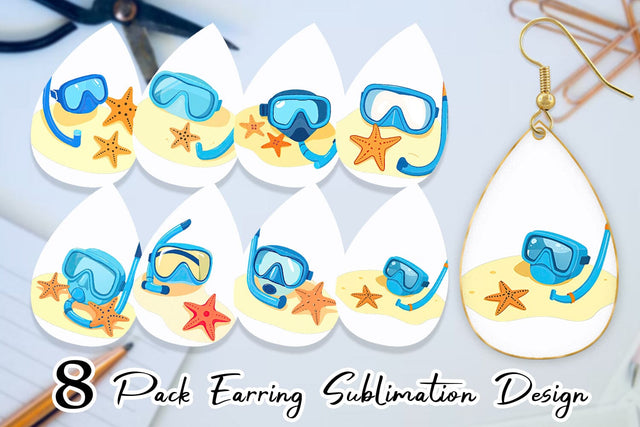 Earring Snorkel Mask Sublimation artnoy 