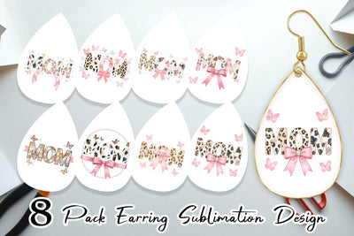 Earring Soft Pastel MOM Animal Print Sublimation artnoy 