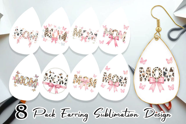 Earring Soft Pastel MOM Animal Print Sublimation artnoy 