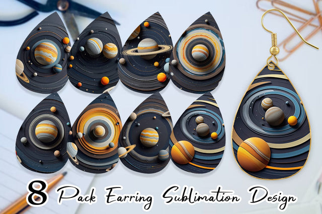 Earring Solar System Sublimation artnoy 