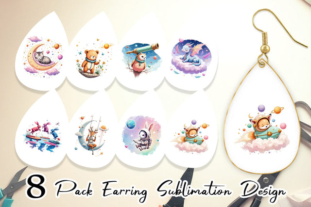 Earring Space Dreamscape Sublimation artnoy 