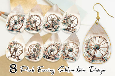Earring Spinning Wheel Sublimation artnoy 