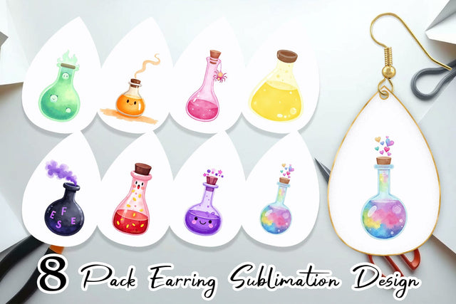 Earring Spooky Potion Cuties Sublimation artnoy 